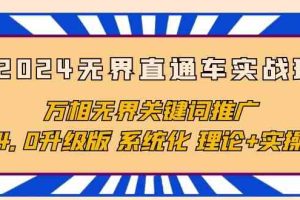 （10075期）2024无界直通车实战班，万相无界关键词推广，4.0升级版 系统化 理论+实操
