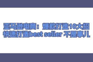 (11431期)亚马逊电商:爆款打造10大招,快速打造best seller 不是事儿
