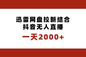 (8551期)一天2000+迅雷网盘拉新结合抖音无人直播,独创玩法保姆级教学