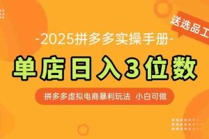 （14826期）最新拼多多虚拟电商实操手册 单店日入3位 小白快速上手【附赠选品工具】