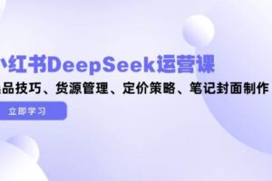 小红书DeepSeek运营课，选品技巧、货源管理、定价策略、笔记封面制作