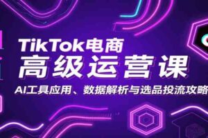 TikTok电商高级运营课：AI工具应用、数据解析与选品投流攻略