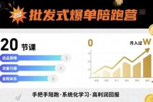 批发式爆单陪跑营，20节课带你实现批发式爆单，带你经松月入过W