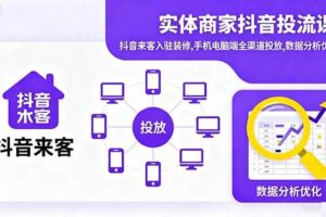 (16313期)实体商家抖音投流课:抖音来客入驻装修,手机电脑端全渠道投放,数据分析优化