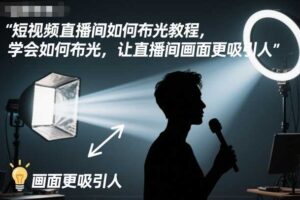 短视频直播间如何布光教程，学会如何布光，让直播间画面更吸引人