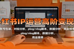 小红书IP运营高阶变现课:账号包装,对标分析,plog/vlog脚本,数据分析,商业接单