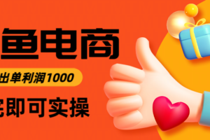 闲鱼高利润电商,当天上架当天出单,一单利润300+
