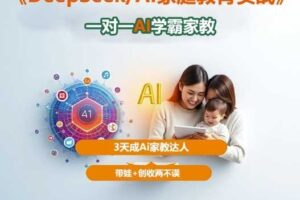 DeepSeek+Al家庭教育实战,一对一AI学霸家教,3天成Ai家教达人,带娃+创收两不误