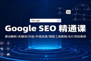 Google SEO 精通课:算法解析/关键词/内容/外链实操/搭配工具教程/B2C项目案例