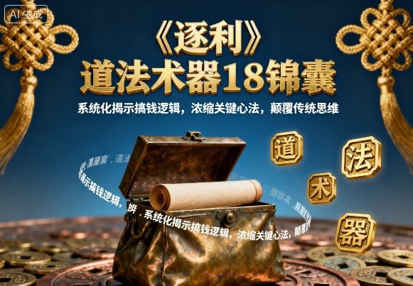 《逐利》道法术器18锦囊，系统化揭示搞钱逻辑，浓缩关键心法，颠覆传统思维（更新）