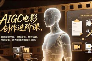 (16939期)AIGC电影创作进阶课,剧本视觉生成、虚拟演员、特效后期,技术赋能,助力制作成本降低70%
