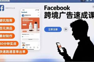 (16964期)Facebook跨境广告速成课,避坑指南、百元测品、素材制作,30分钟实战,快速跑通首单出单