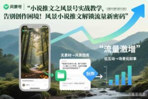 小说推文之风景号实战教学,告别创作困境!风景小说推文解锁流量新密码