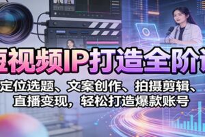 短视频IP打造全阶课:定位选题、文案创作、拍摄剪辑、直播变现,轻松打造爆款账号