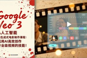 (17032期)Google Veo 3人工智能AI生成式电影制作课程:利用AI高效创作专业级视频的技能!