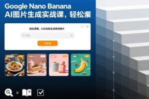 Google Nano Banana AI图片生成实战课，轻松掌握，小白也能生成商用图片