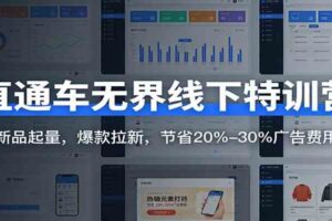 直通车无界线下特训营:新品起量,爆款拉新,节省20%-30%广告费用