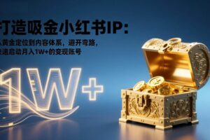 (17227期)打造吸金小红书IP:从黄金定位到内容体系,避开弯路,快速启动月入1W+的变现账号
