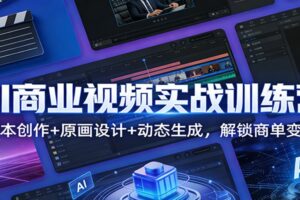 AI商业视频实战训练营:脚本创作+原画设计+动态生成,解锁商单变现