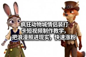 疯狂动物城情侣装打卡短视频制作教学，把浪漫照进现实，快速涨粉